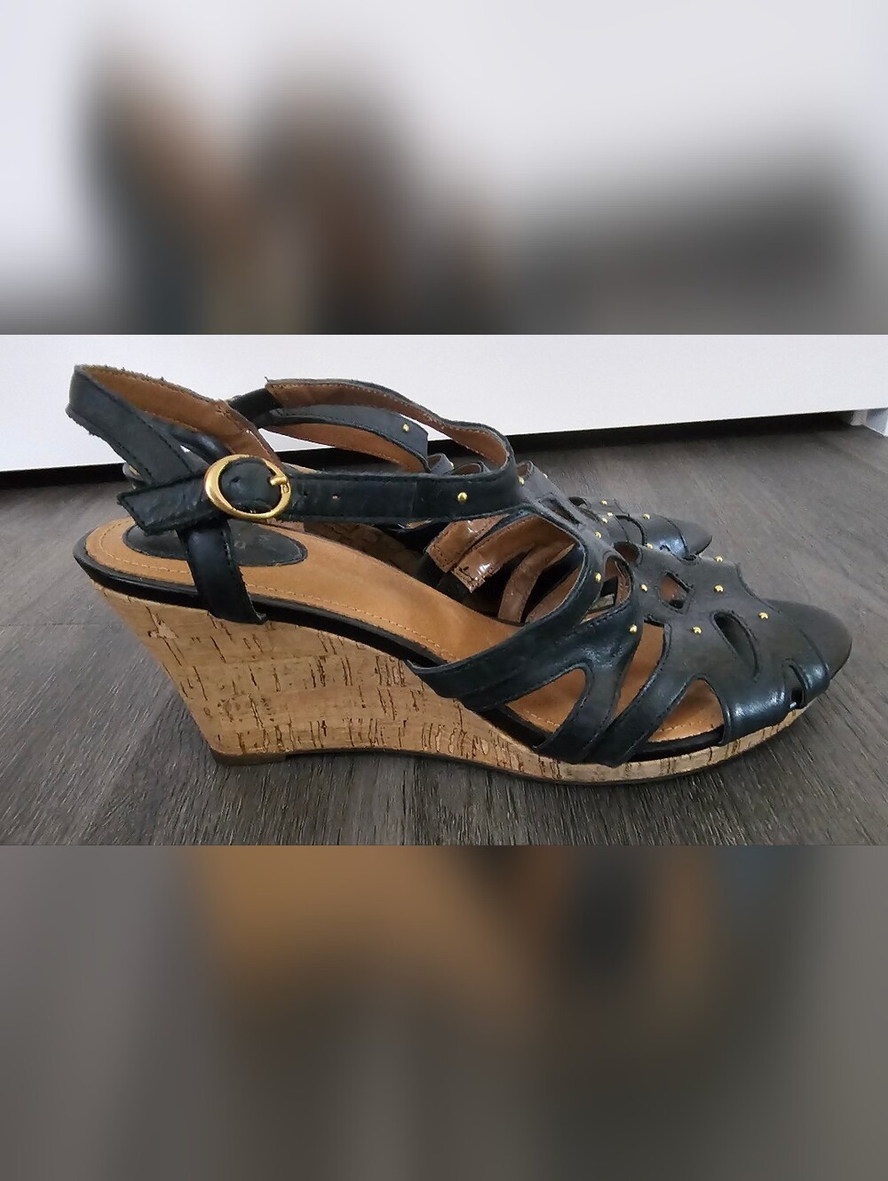 *Clarks Artisan Wedge Saddle-Strap Sandals*